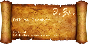 Döme Zsombor névjegykártya